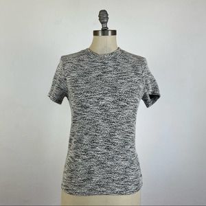 Free People Grey Tweed Boucle High Neck Crop Top